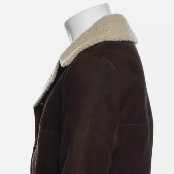 RARE Seraphin (Hermes Maker) Shearling Sheepskin Motorcycle Jacket Coat Mouton M - Picture 5 of 16